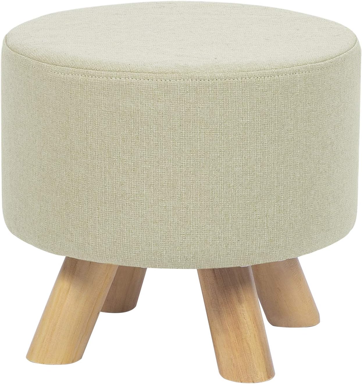 Edeco Square Ottoman Footrest Stool with Non-Skid Wooden Legs (Navy Blue) Pack of 2