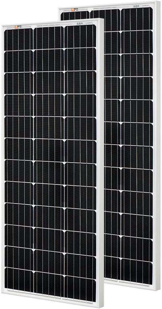 RICH SOLAR 200 Watt 12 Volt Monocrystalline Solar Starter 40A MPPT Charge Controller/Mounting Z Brackets/Tray Cable/Adaptor Kit(MPPT-40A)
