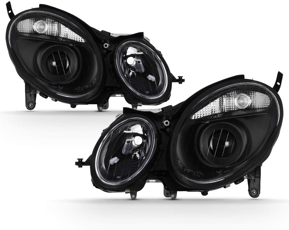 ACANII - For [Halogen Mode Onlyl] 2003-2006 Mercedes Benz W211 E-Class Projector Headlights Factory Style Blk Headlamps
