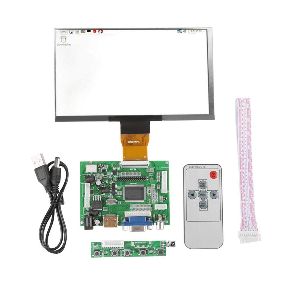 LCD Controller Board kit, 7 inch 1024600 HDMI VGA Monitor Screen with Remote Control for Computer Pack of 2