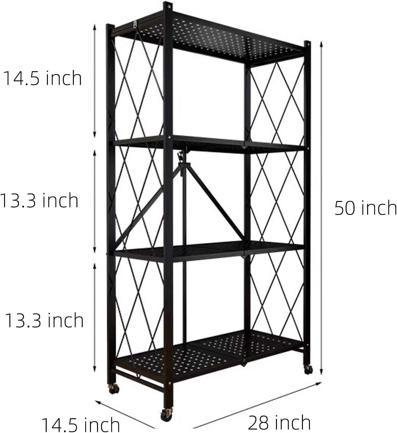 Storage Shelves, 4-Shelf Foldable Metal Shelving Units 28