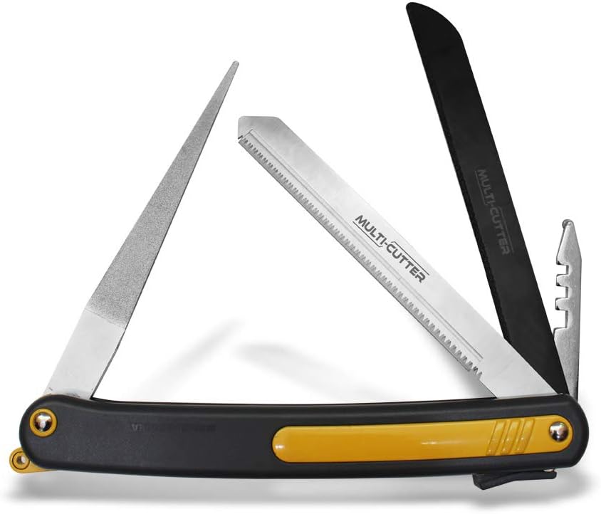 Magic Saw Multi Cutter that is folding Special Blades, Hacksaw, Carbide Saw, Glass Cutter, Wood Saw and even Sharpener such as Swiss Army Knife, Necessary in Camping, Fishing, Hiking, Outdoor Indoor