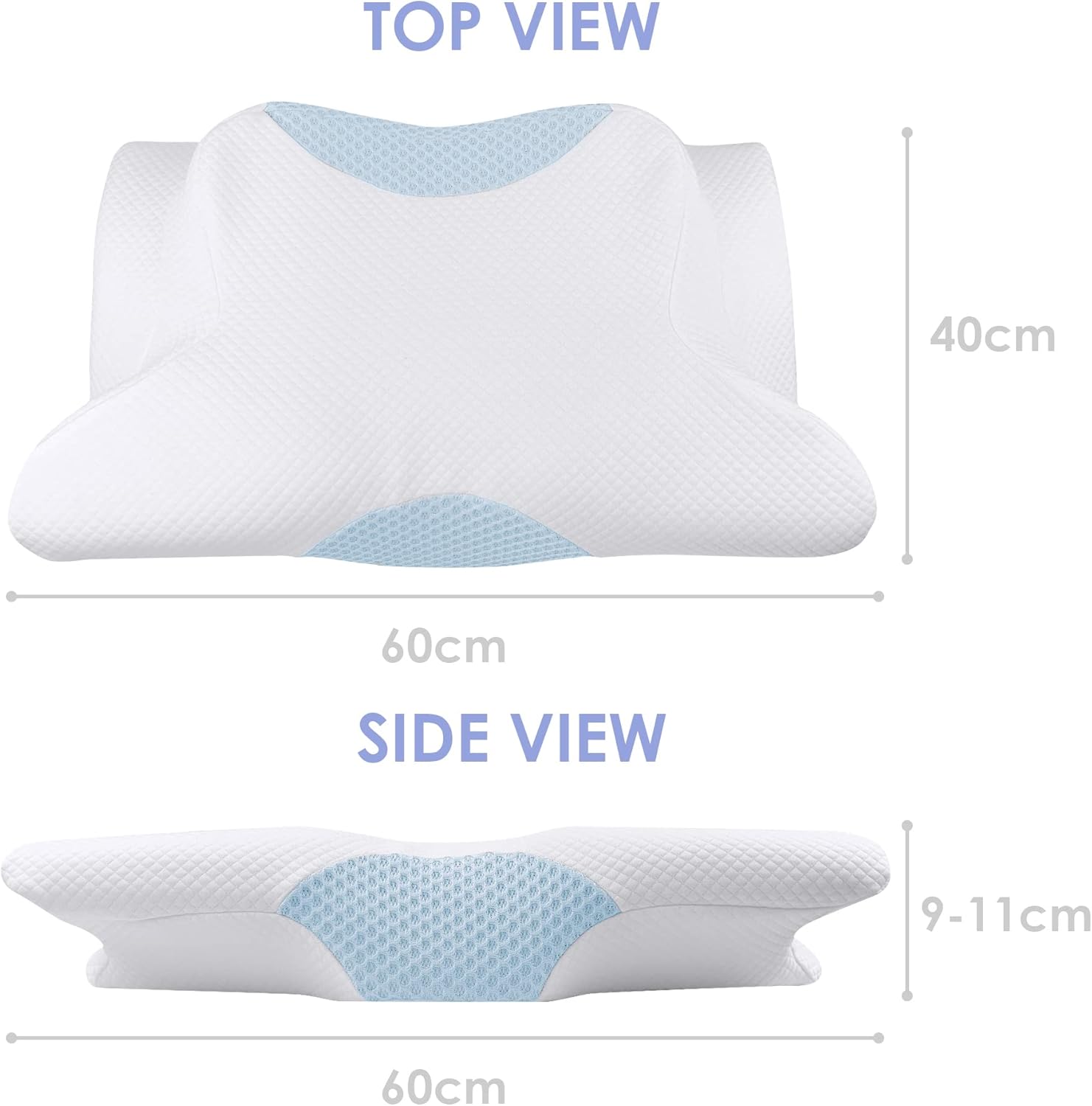 Cervical Memory Foam Pillow, Contour Pillows for Neck and Shoulder Pain, Ergonomic Orthopedic Sleeping Neck Contoured Support Pillow for Side Sleepers, Back and Stomach Sleepers