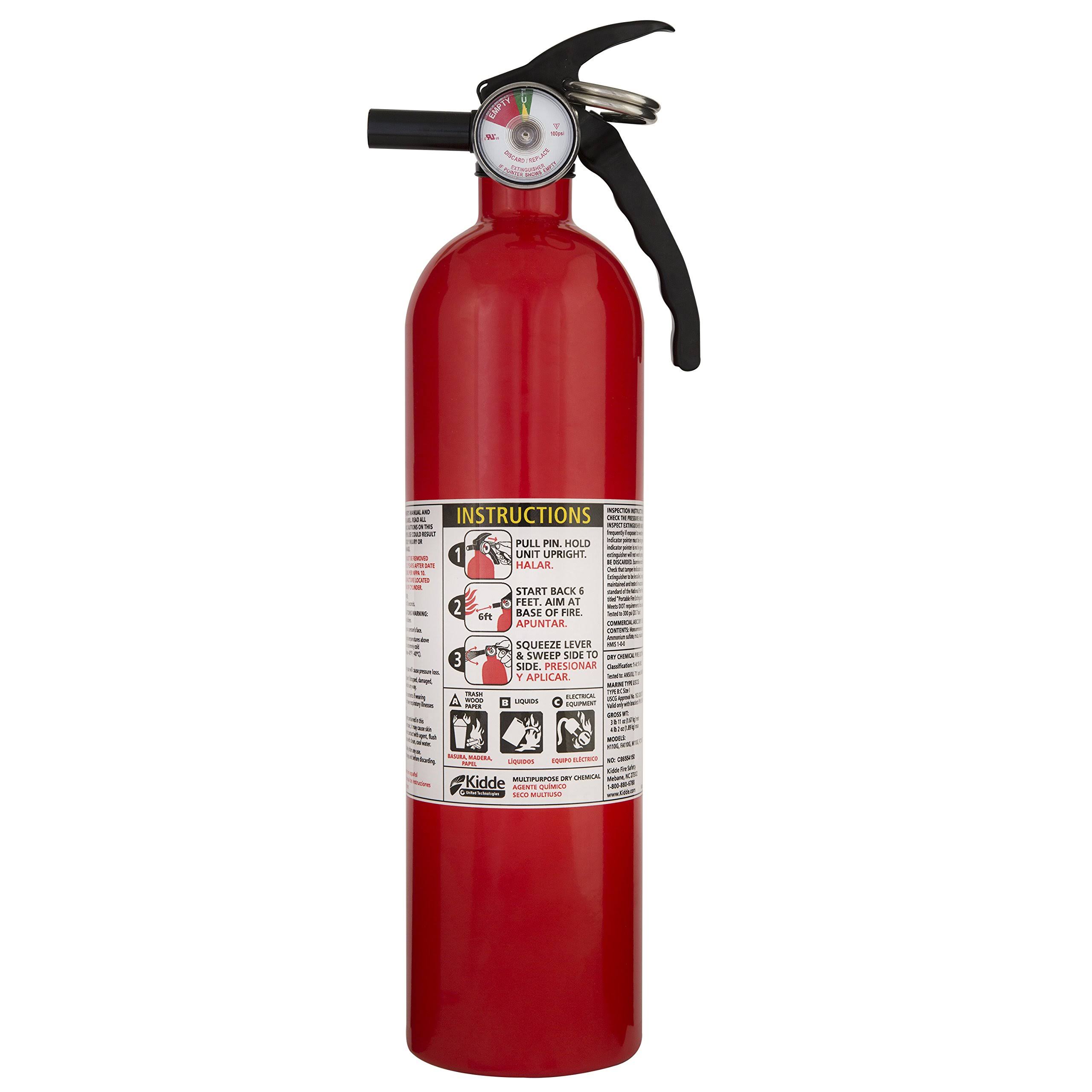 Kidde FA110 Multi Purpose Fire Extinguisher 1A10BC, 4 Pack