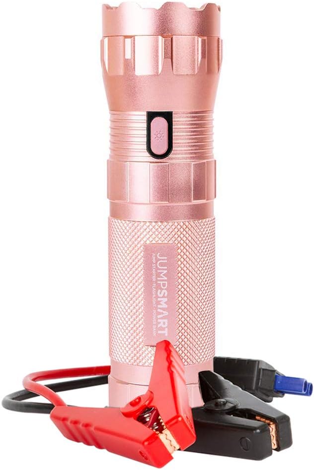 JumpSmart Portable Car Jump Starter Powerful 37000 mWh Lithium Battery 400A Peak 12V (Up to 8-Cylinder, 5.0-Liter), 4-Mode 330 Lumen LED Flashlight & Power Bank with 2.4A Charging Port (Black)