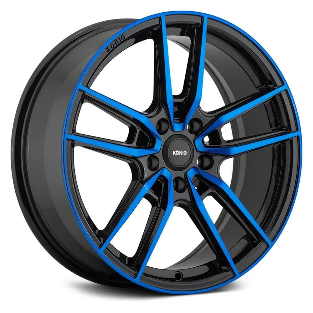 Konig 55BB Myth 17x8 5x4.5x22 +43mm Black/Blue Wheel Rim
