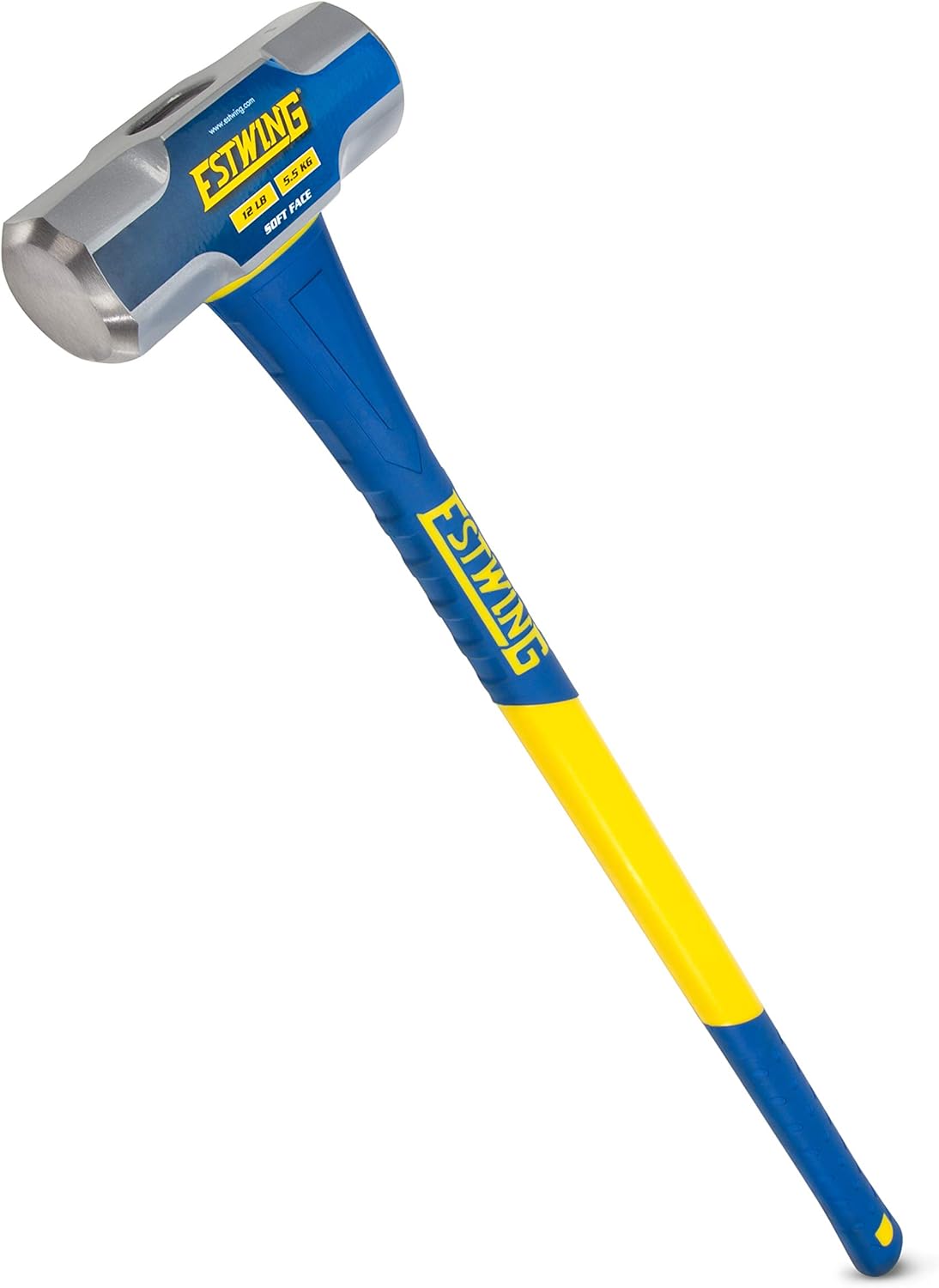 Estwing 12-Pound Soft Face Sledge Hammer for Automotive, Industrial, and Construction Use, 30-35 HRC, 36-Inch Long Fiberglass Handle with Overstrike Protection and Ergonomic Two-Handed Grip Pack of 2