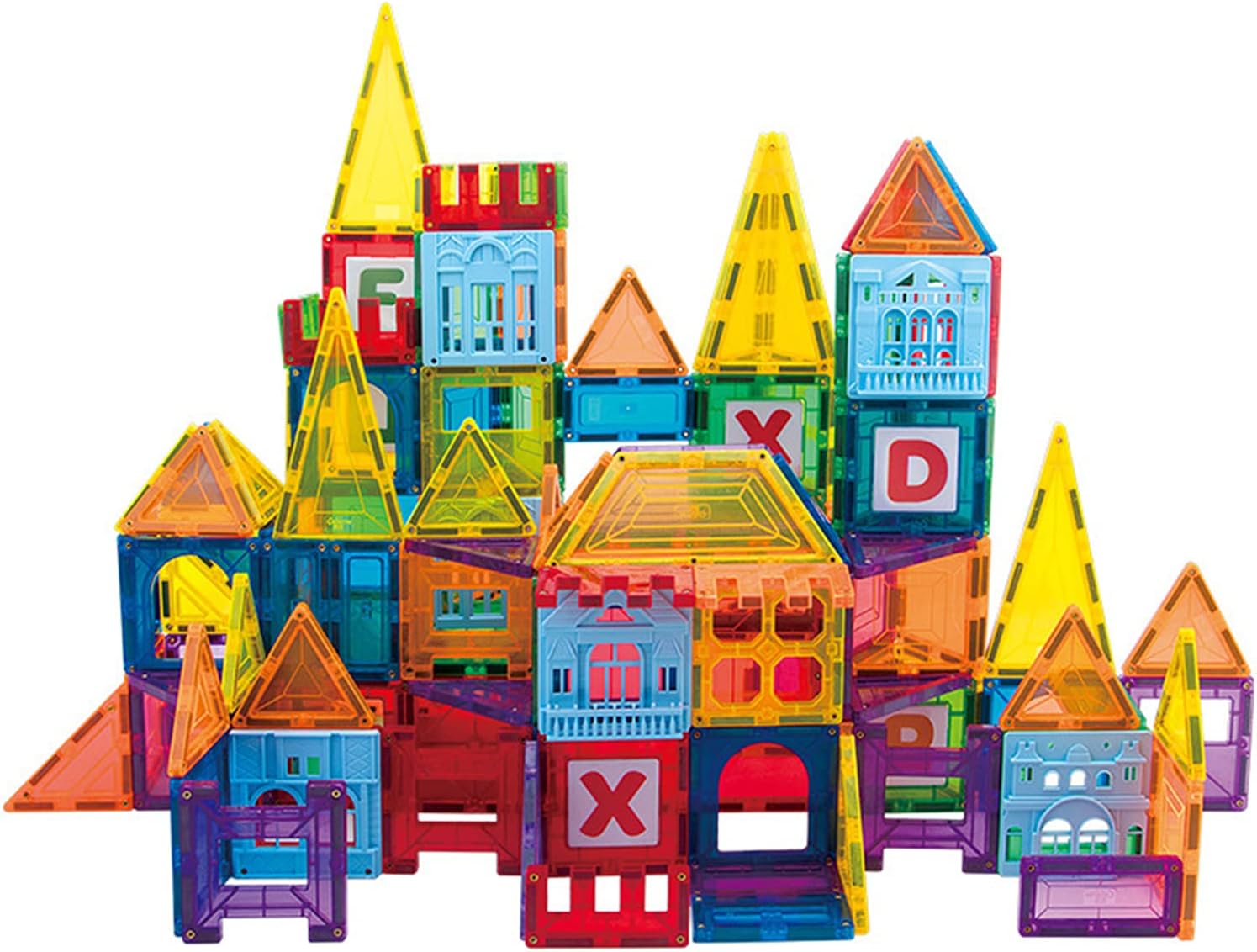 Funny Foal Magnetic Toys 73 Pieces Children Magnetic Blocks -Kids Magnetic Tiles,Toddler Toy,Magnetic for Toddlers Kids Magnetic Building Blocks Preschool Magnet Set Magnetic Stem Toys . Pack of 2