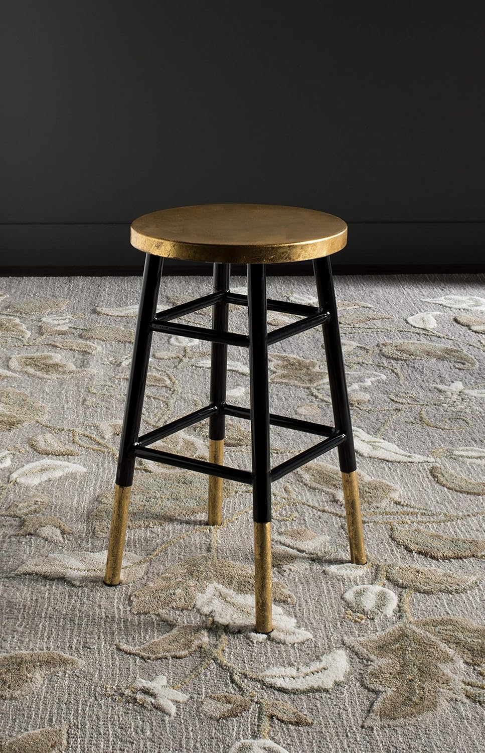 Safavieh Home Collection Emery Black and Dipped Gold Leaf 24-inch Counter Stool
