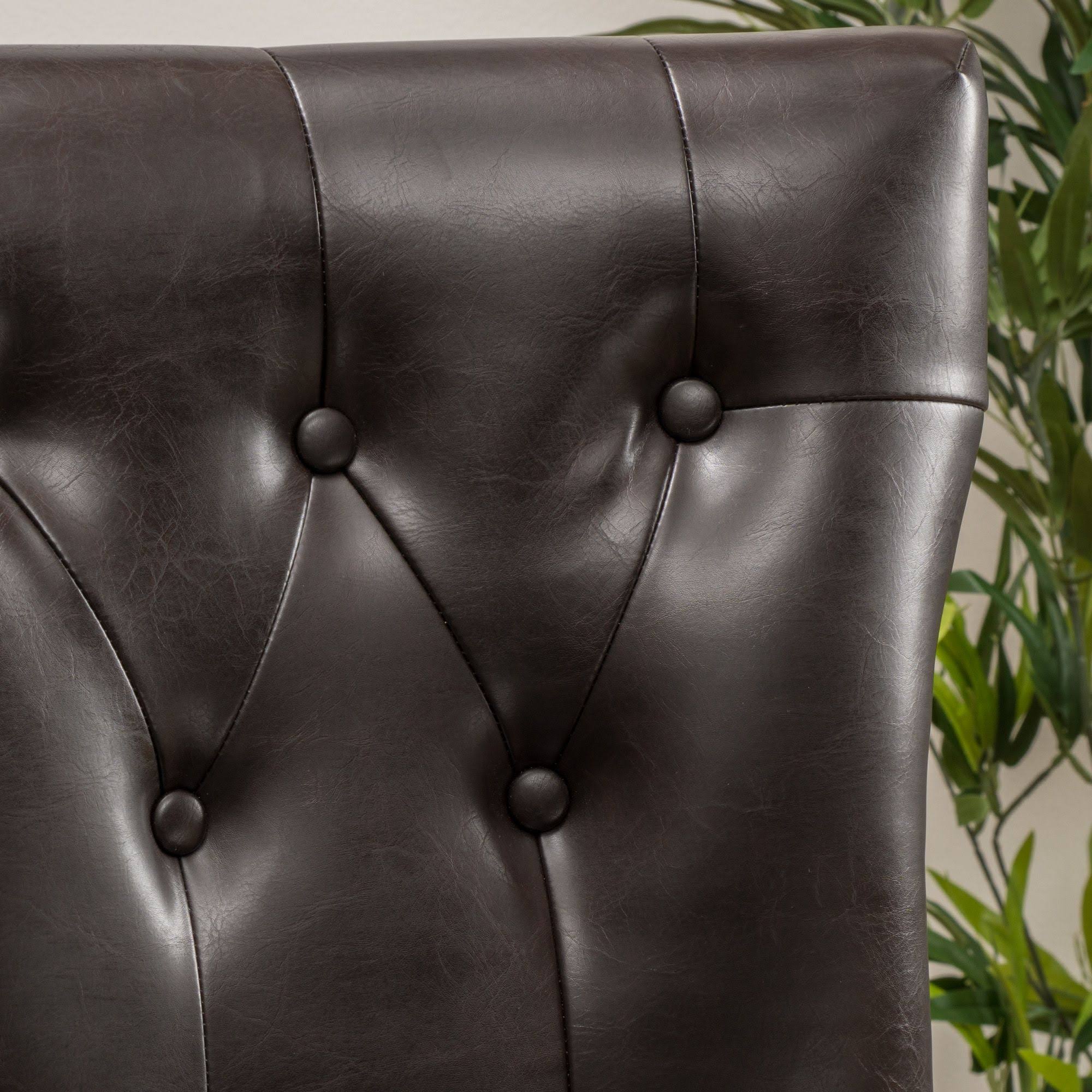 Set of 2 Brown and Black Contemporary Bar Stools 46x22