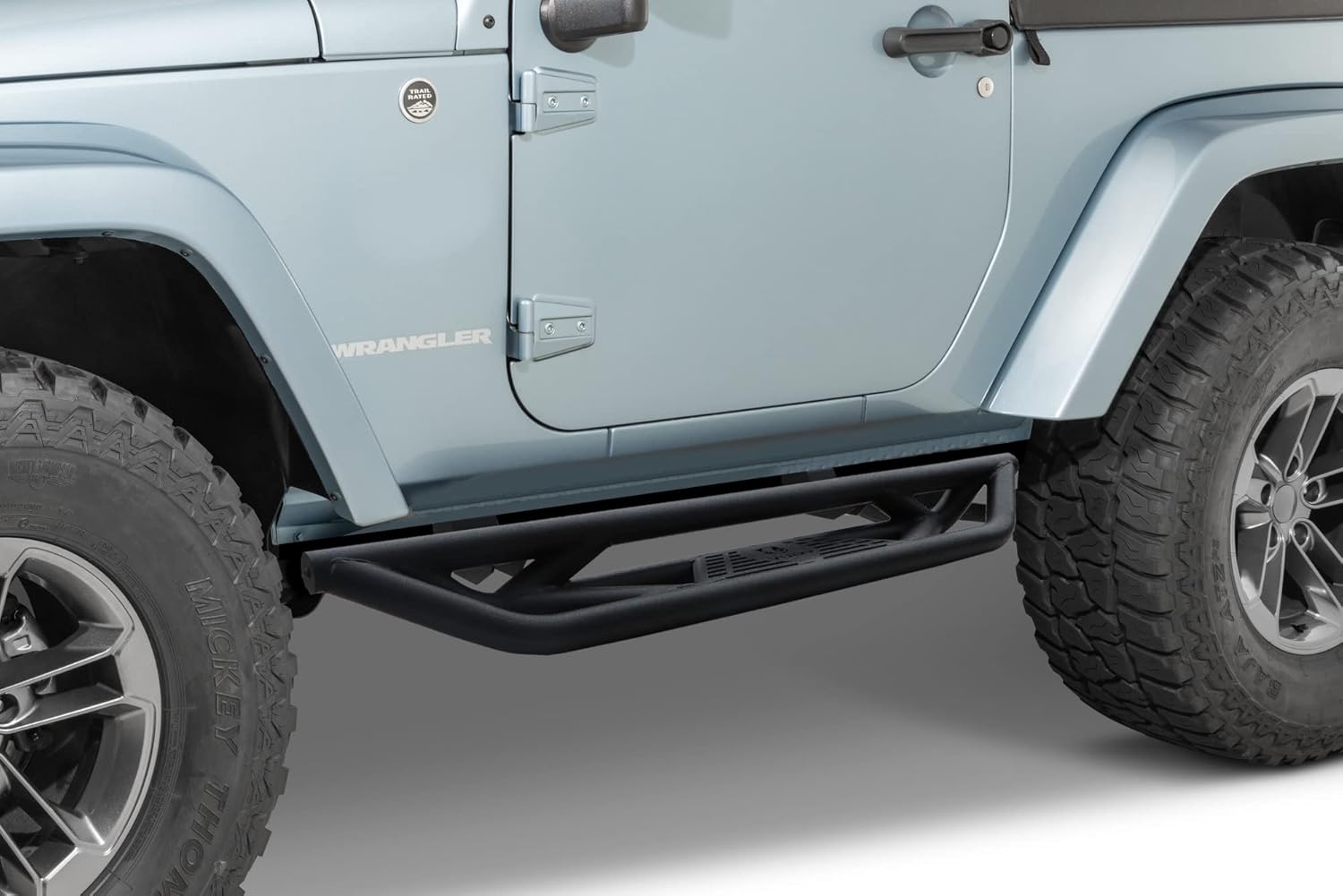 Ronghui JL Steel Step Plates Side Step Textured Black Running Board Non-Slip Rust Prevention for 2018-2022 Wrangler JL & JLU 2 Doors