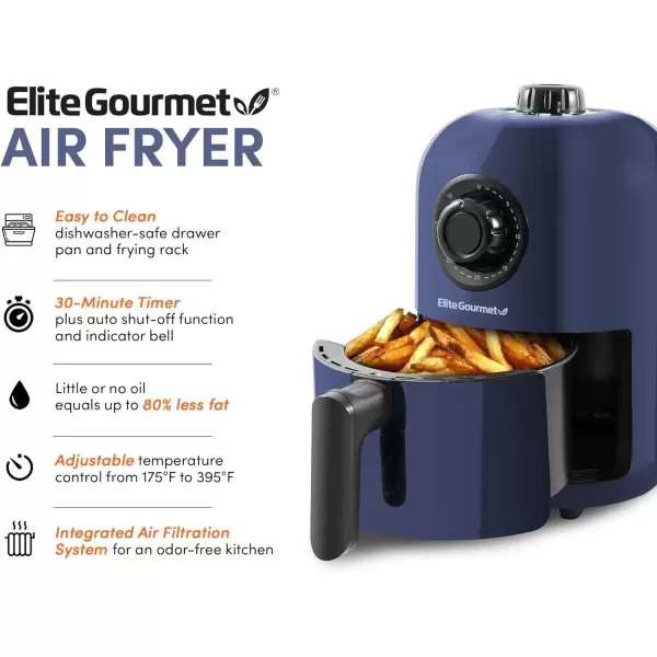 Air Fryers EAF-0201BG# Personal 2.1 Qt. Compact Space Saving Electric Hot Air Fryer Oil-Less Healthy Cooker, Timer & Temperature Controls, 1000W, Quart, Blue Gray(Blue Gray)