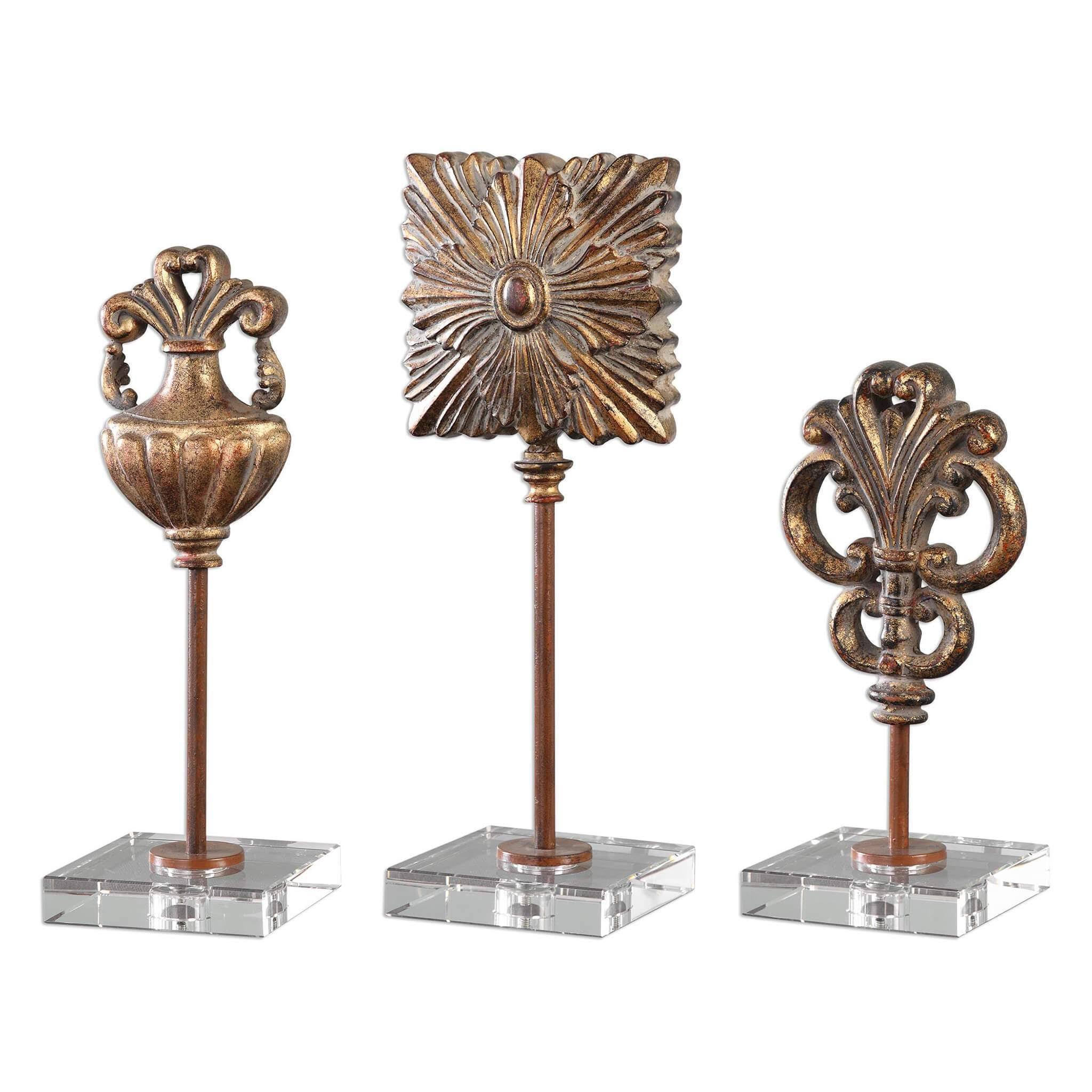 Uttermost 20067 Cesare Gold Accessories Set 3