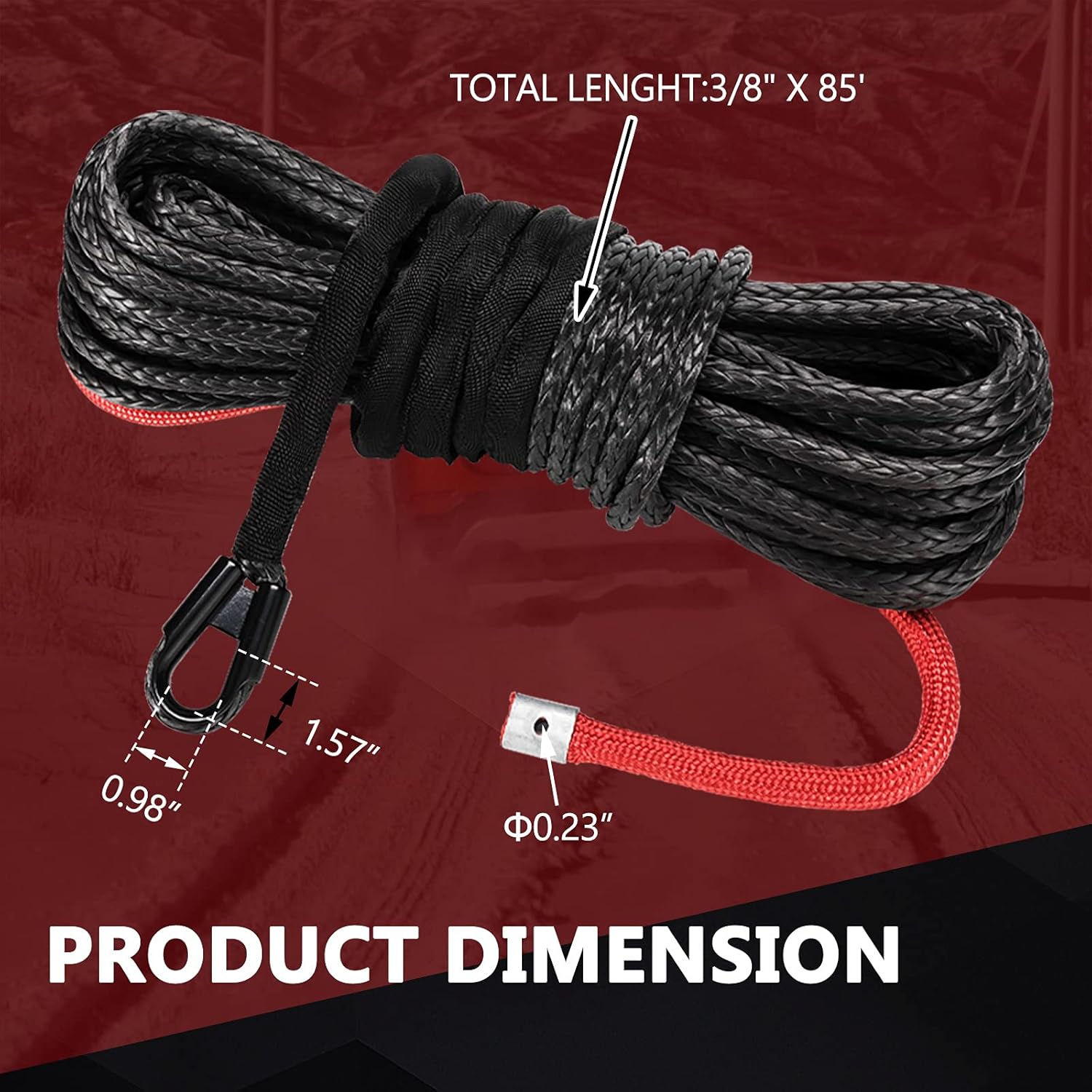 BUNKER INDUST Synthetic Winch Rope 3/8