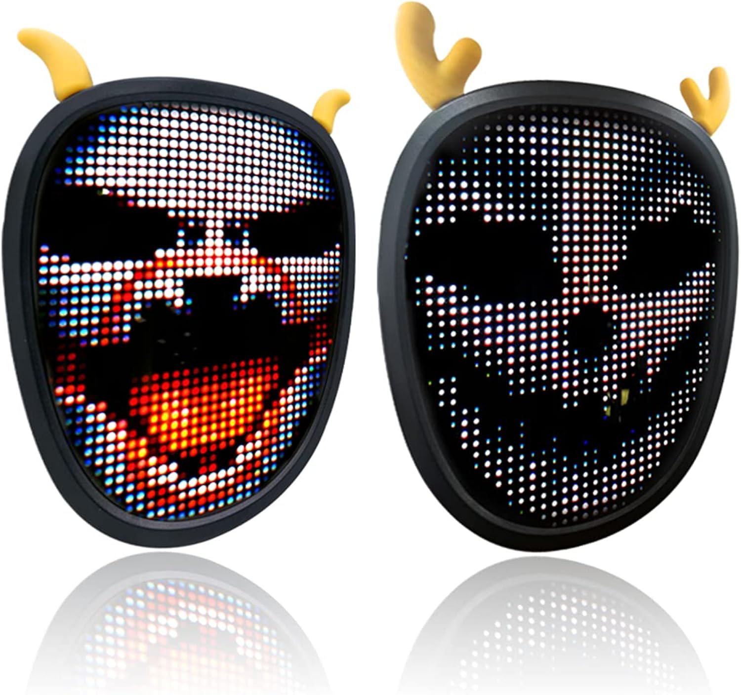 LED Mask with Programmable, Bluetooth Mask, Full Color LED Mask for Party Pack of 2