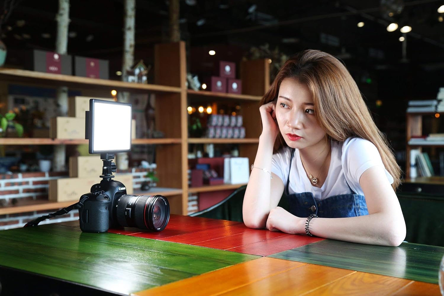 VILTROX L116T Key Light LED Video Light Panel,3300K-5600K Vlog Lighting, for Conference Live Broadcast Studio Photography Recording YouTube,with Battery Pack of 2