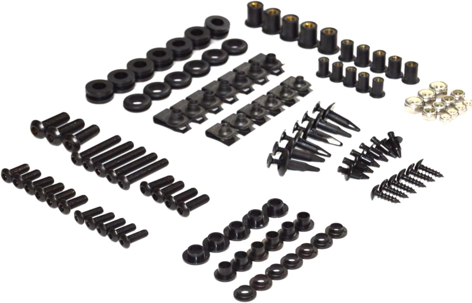 Black Complete Motorcycle Fairing Bolt Kit For Honda CBR954RR Fireblade / CBR900RR 2002-2003 Body Screws, Fasteners, and Hardware