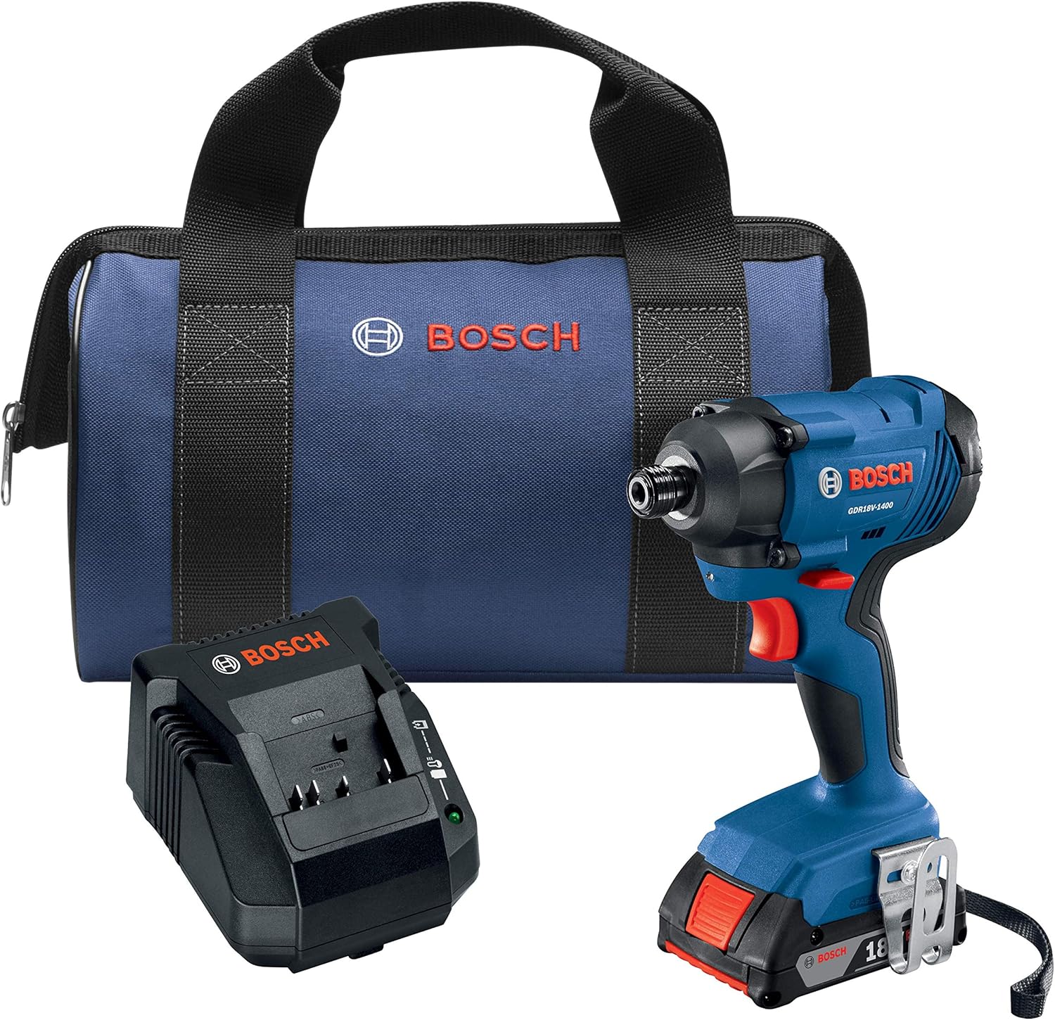 BOSCH GDR18V-1400B12 18V 1/4 In. Hex Impact Driver Kit with 2.0Ah Battery