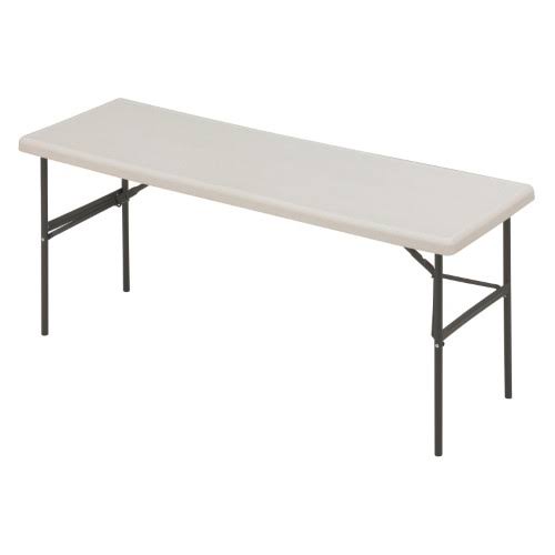 Iceberg ICE65383 IndestrucTable Too 1200 Series Steel Legs Plastic Folding Table, 300 lbs Capacity, 72 inch Length x 24 inch W,