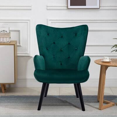 Accent Chair Living Room/Bed Room, Modern Leisure Chair Mercer41 Fabric: Green Velvet