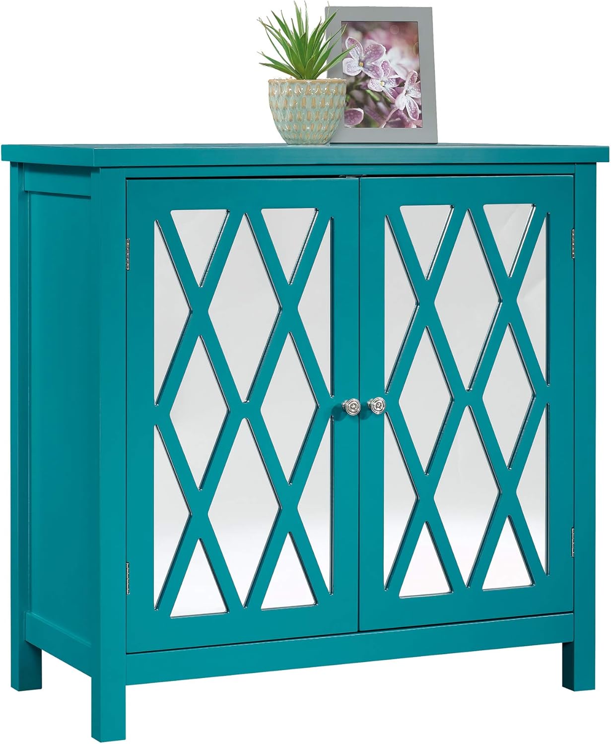 Sauder Harbor View Accent Storage Cabinet, Caribean Blue finish