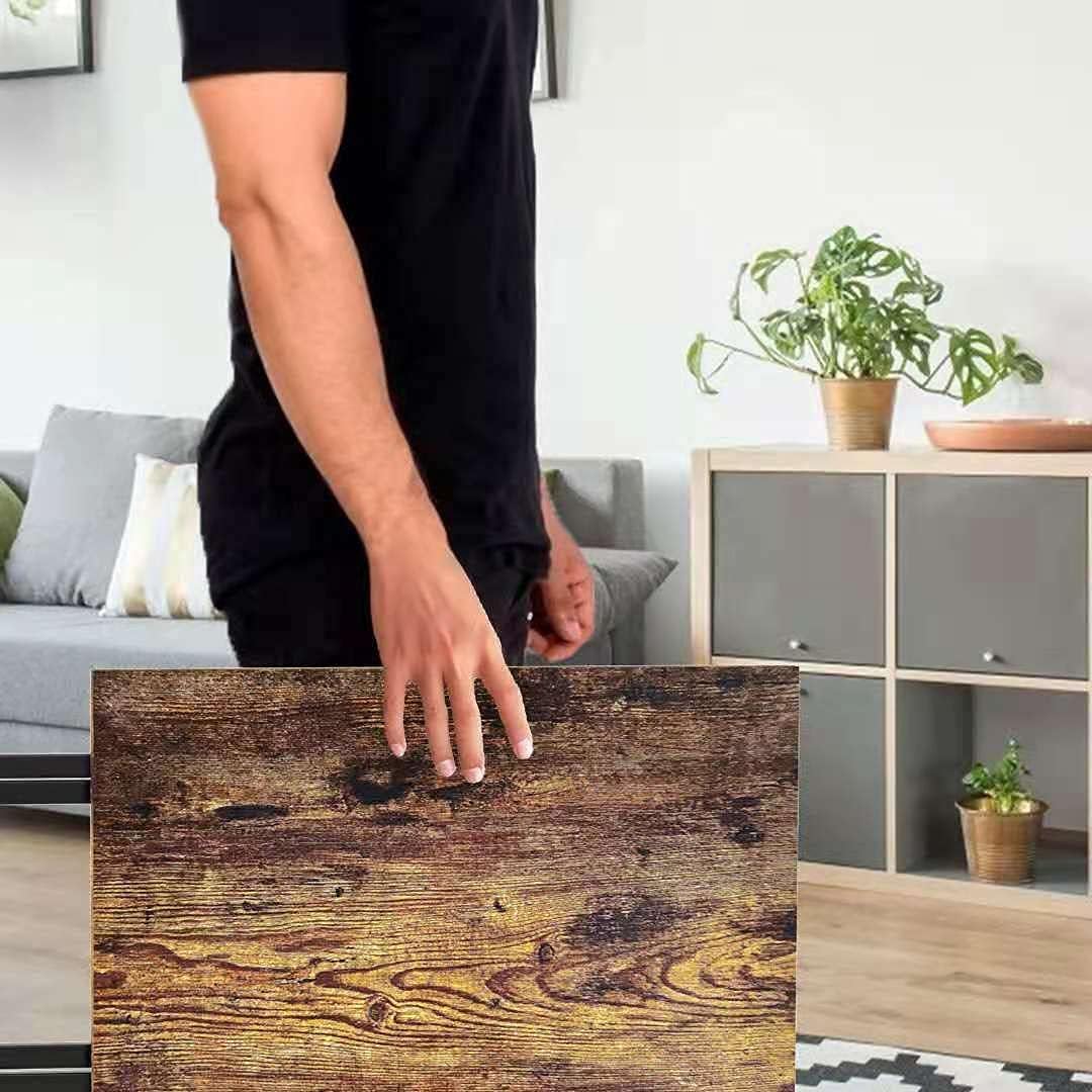 XBurmo 4pcs TV Trays Foldable TV Tables Compact Side Table for Bedroom,Living Room,Industrial Snack Table for Small Space, Easy Assembly and Storage Burned Brown Pack of 2