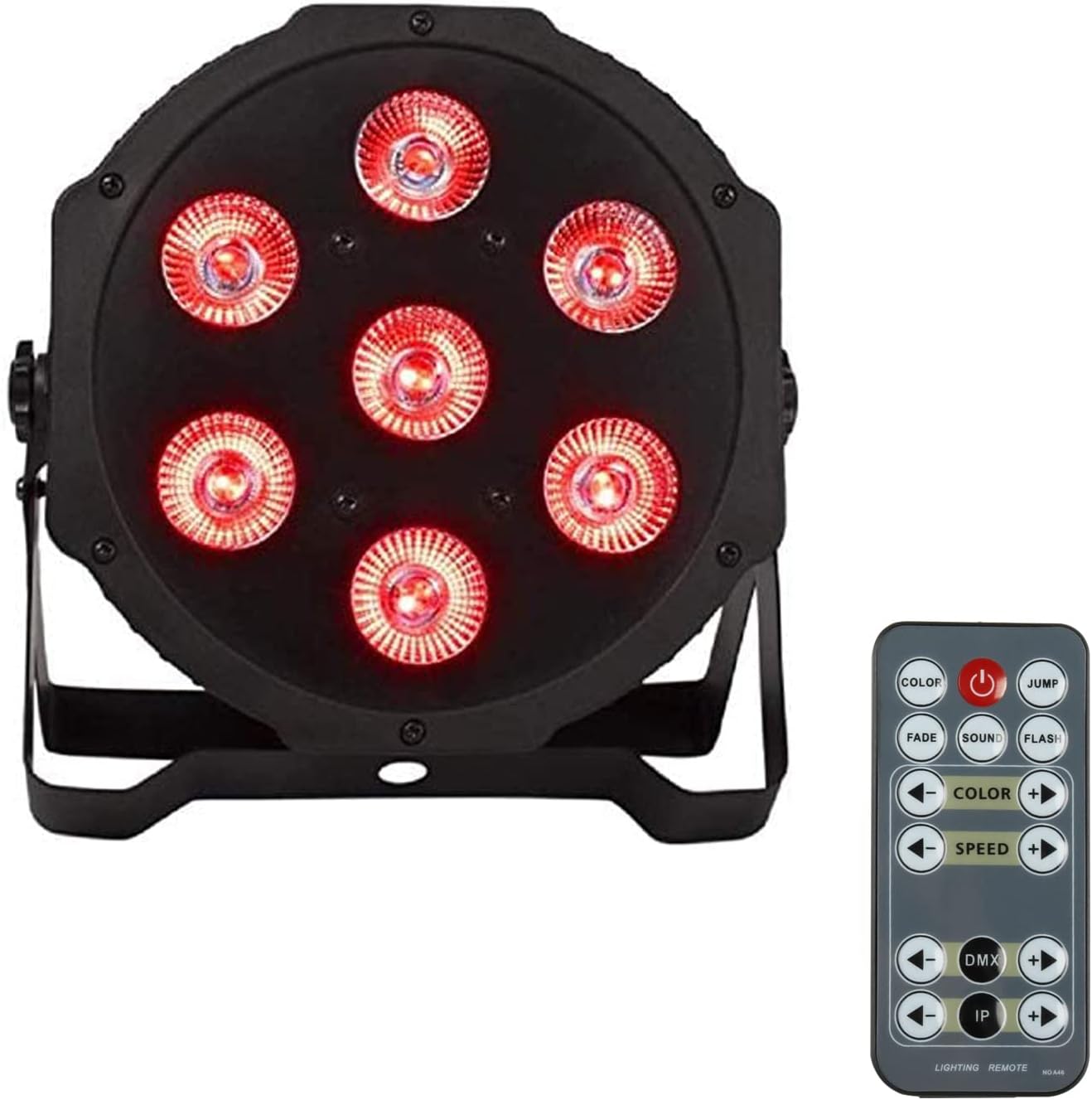 SHEHDS 12x3w LED Stage Lihgts RGBW DJ Lights Remote and DMX Controll Flat Par Lights Auto Play Uplights Party Lights for Church Night Club Disco Club Dance Wedding Bar - 4 Pack