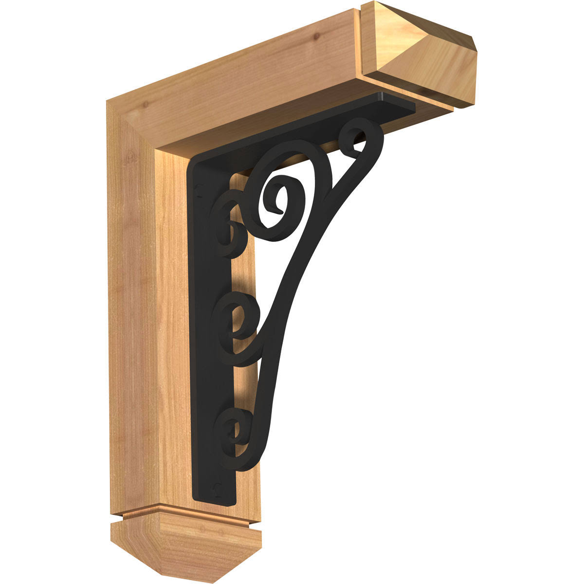 Ekena Millwork BKTI0204X12X14SC3STN02 3 1/2x22W x 11 1/2x22D x 14x22H Tristan Arts u0026 Crafts Ironcrest Smooth BRACKET, Wester