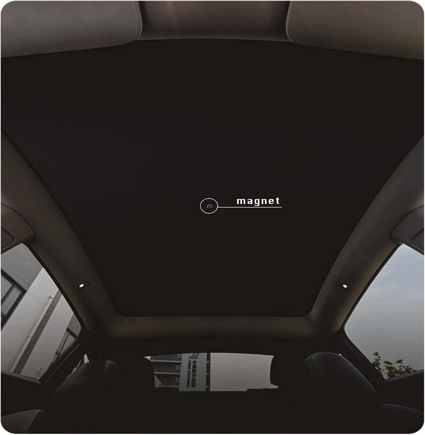 Tesla Model Y Glass Roof Sunshade，Fit for Tesla Model Y 2020-2021, with UV/Heat Insulation Film Pack of 2