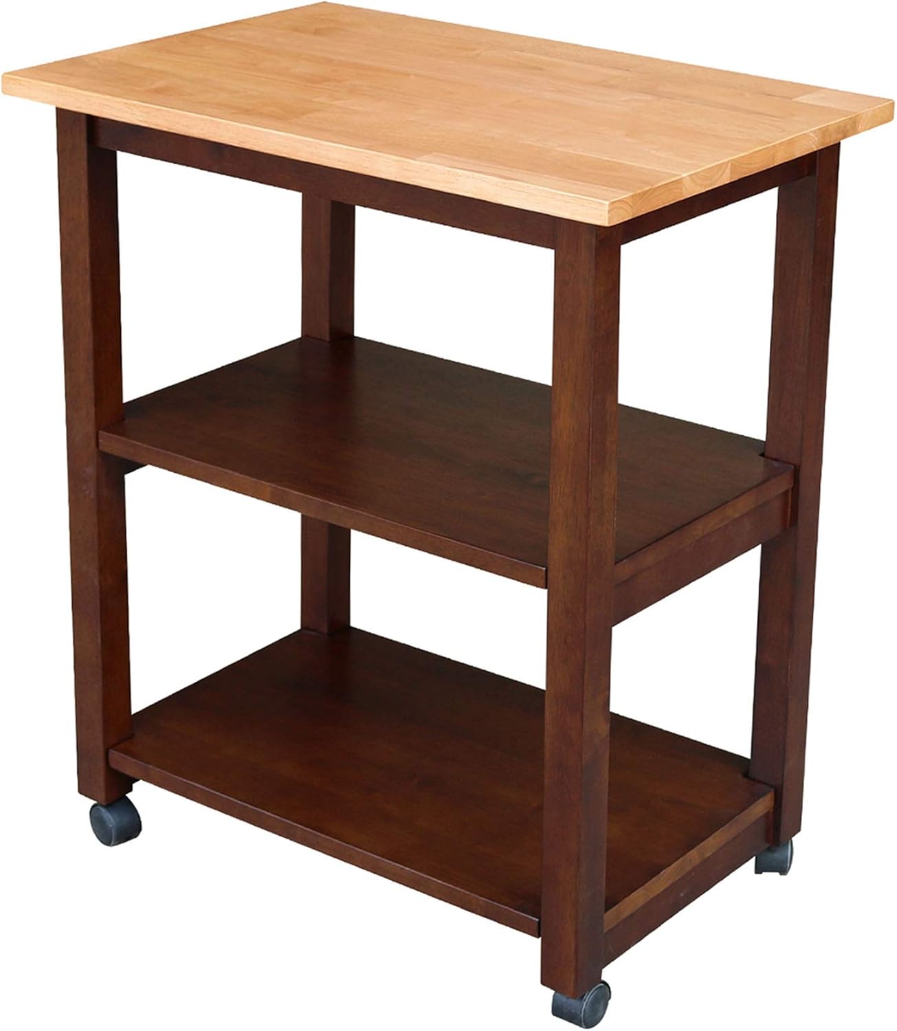 International Concepts Microwave Cart, Black/Natural