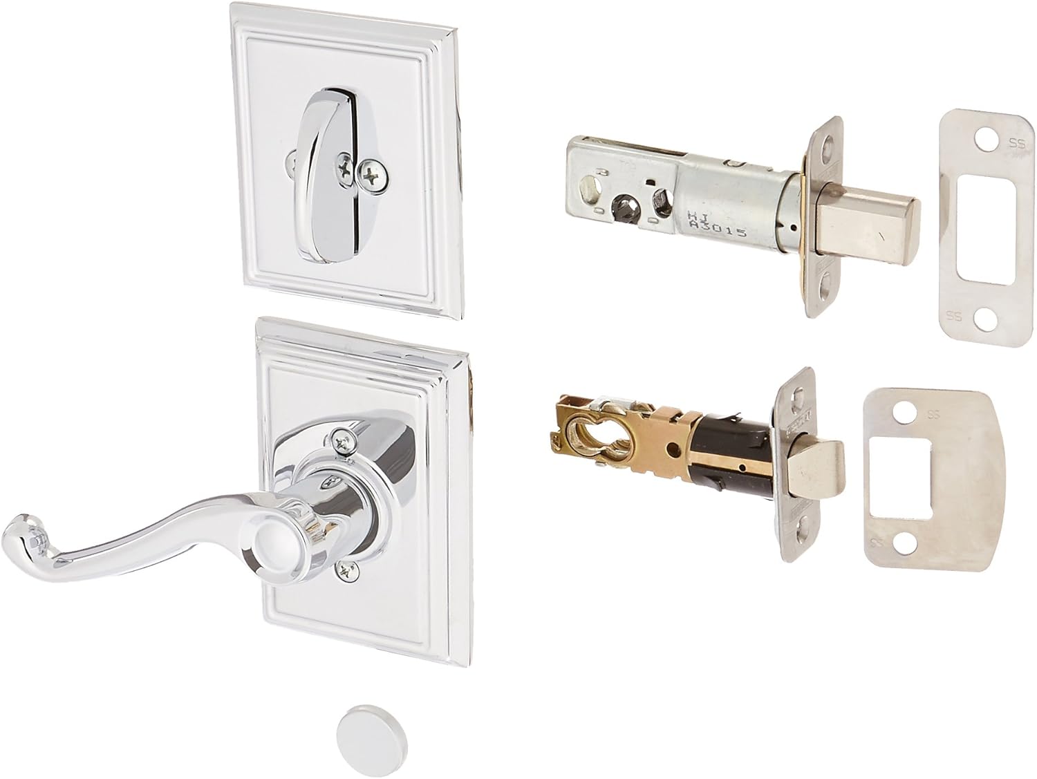 Schlage Lock Company F59FLA625ADDLH Interior Pack Flair Left Handed Interior Pack Lever Set with Single Cylinder Deadbolt and Decorative Addison Rose (Interior Half Only) Pack of 2