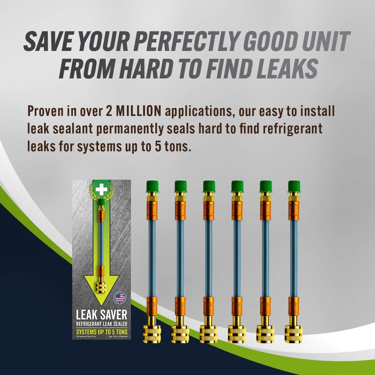 Leak Saver Direct Inject Refrigerant Leak Sealer, 3 Pack - 2022 Updated Sealant Formula for Most HVAC Systems Up to 5 Tons - Made in the USA