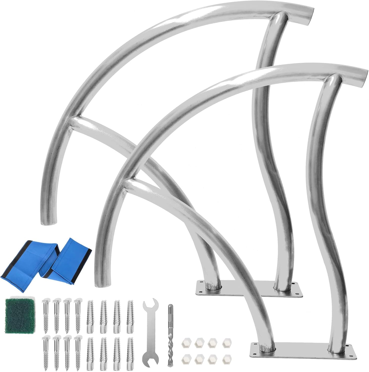 IHAYNER Pool Handrail 2Pack 30x30 Pool Rail 304 Stainless Steel Swimming Pool Stair Rail Pool Hand Rail
