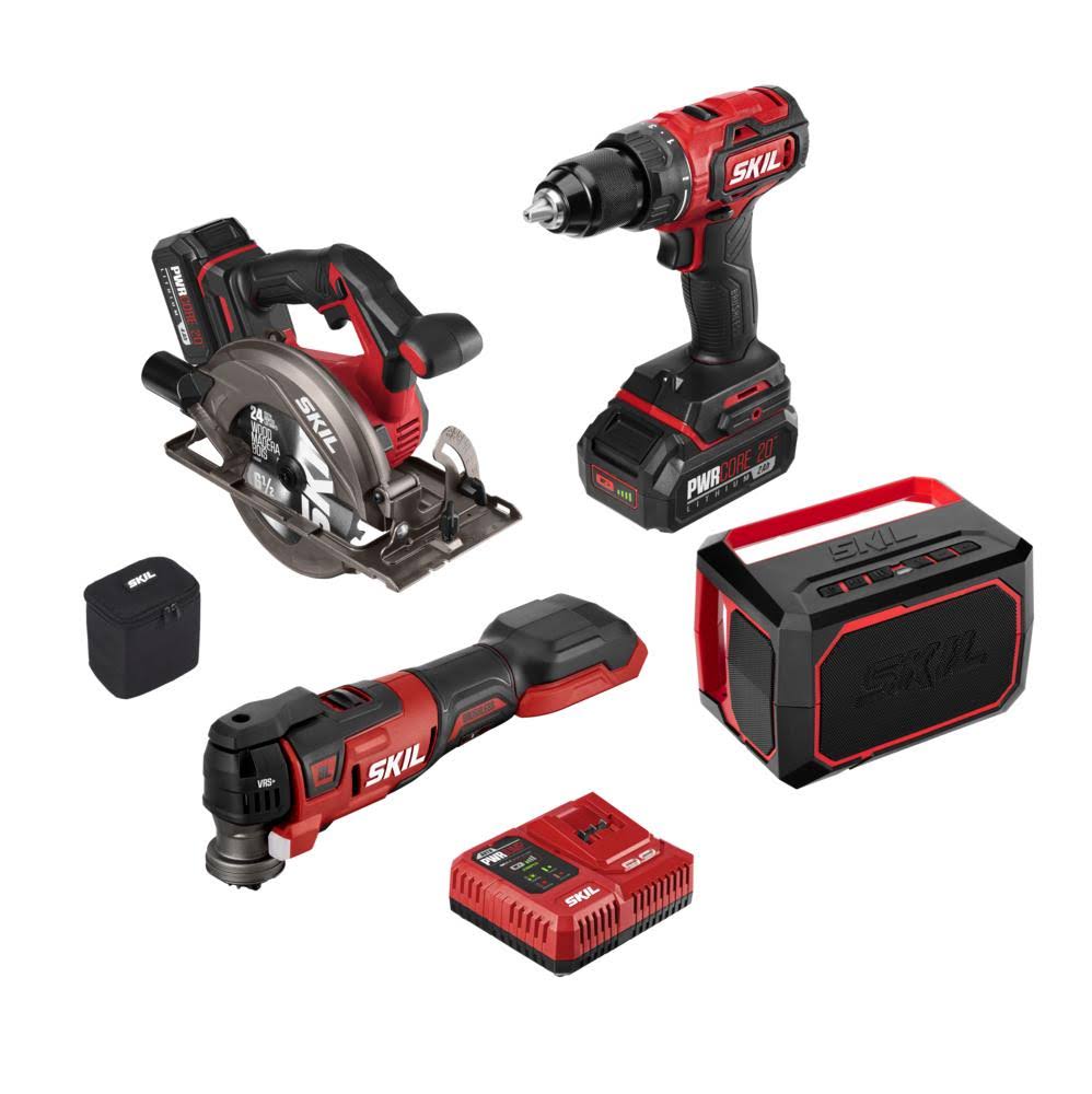 Skil PWRCore 20 Brushless 20V 4 Tool Combo Kit CB7440-21 | Acme Tools