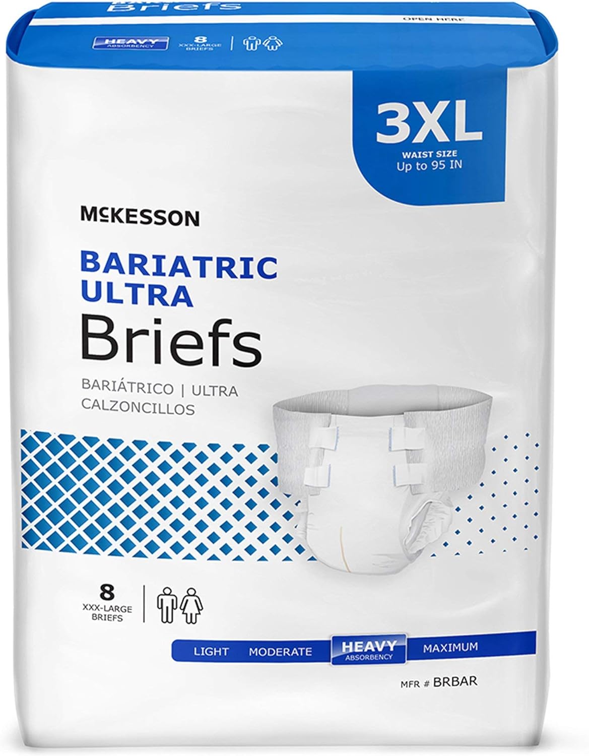 McKesson Ultra Bariatric Brief 3XL, BRBAR, Heavy Absorbency, 32 Ct Pack of 2