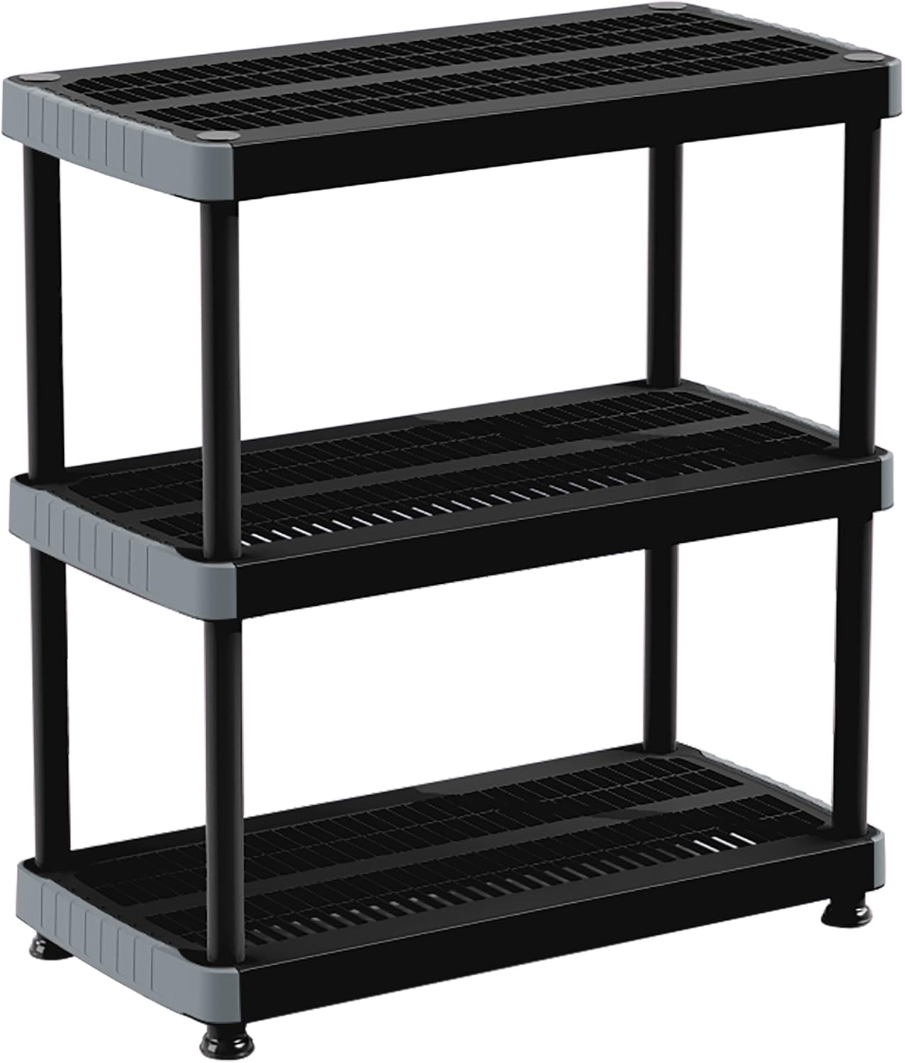 Rimax 3 Shelf Heavy Duty Storage Rack, Black