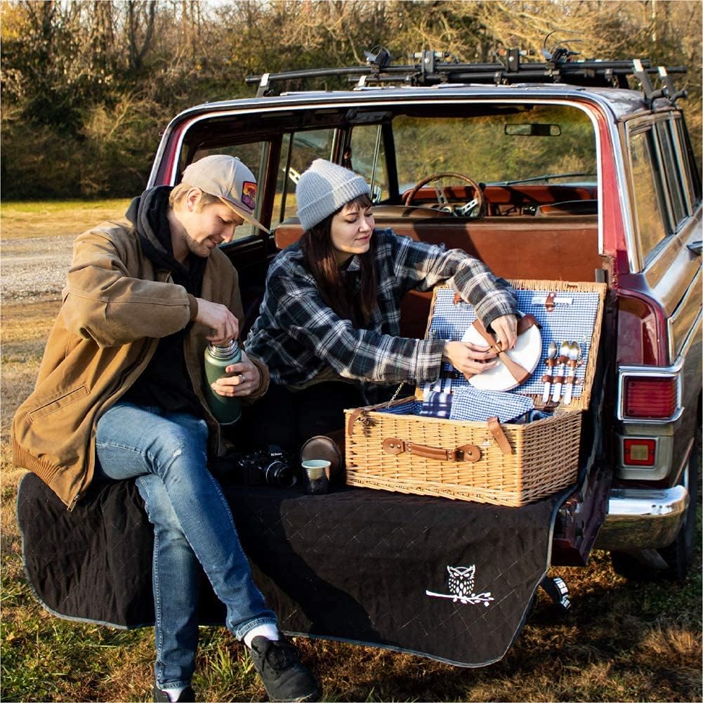 Wise Owl Outfitters Camping Blanket - Large, Packable, Wind & Waterproof Warm Outdoor Blanket for Picnic, Beach, Festival, Car, Travel and Cold Weather