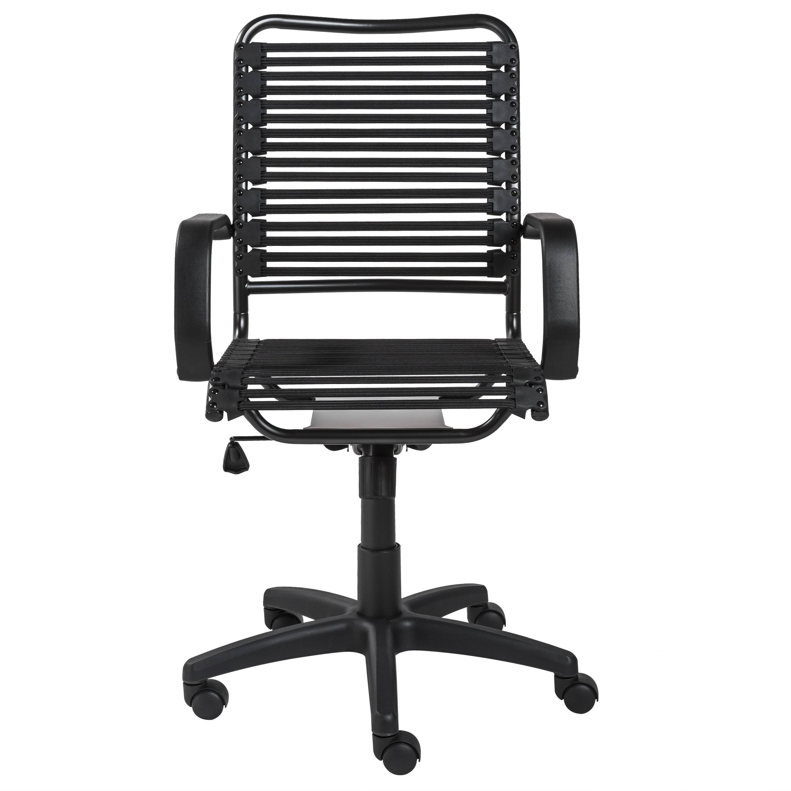 Euro Style Allison Bungie Flat High Back Black Office Chair
