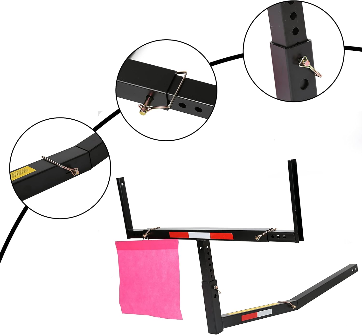 7BLACKSMITH Adjustable Steel Pick Up Truck Bed Hitch Extender Extension Rack for Boat Lumber Long Loads Canoe Ladder