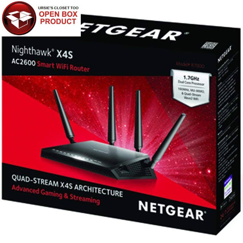 Netgear Nighthawk X4S - Ac2600 4x4 MU-MIMO Smart WiFi Dual Band Gigabit Gaming Router R7800-100NAS Compatible with Echo/Alexa