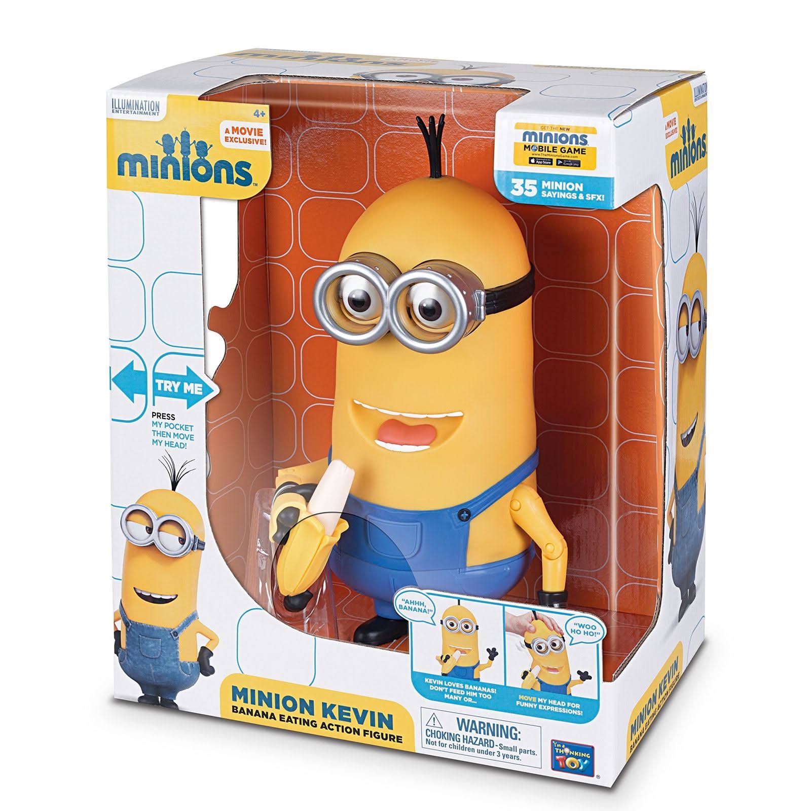 Thinkway Toys 9x22 Minion Kevin Banana Eating Action Figure