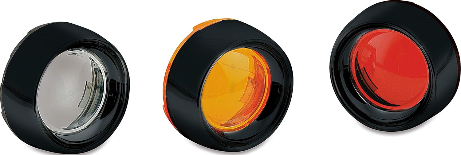 Kuryakyn 2107 Motorcycle Lighting Accessory: Deep Dish Bezel for 2000-19 Harley-Davidson Motorcycles with Bullet Turn Signal/Blinker Lights, Smoke Lens, Chrome, 1 Pair