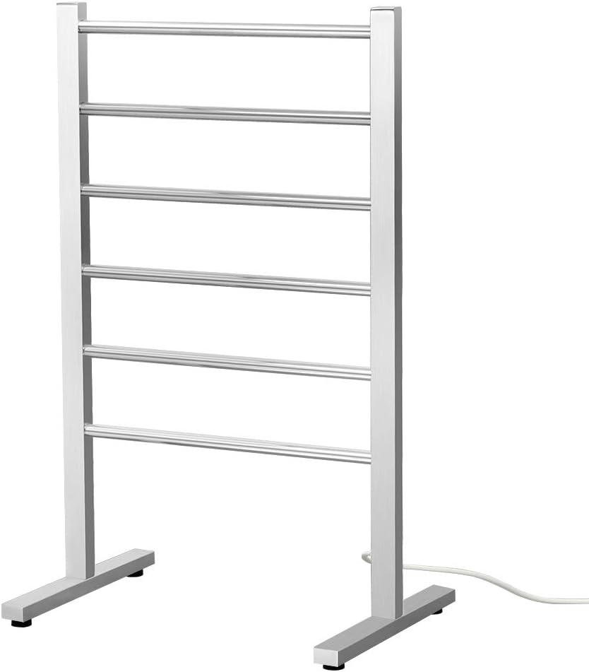 SHARNDY Portable Electric Towel Warmer ETW78-1 Freestanding Drying Rack for Home Bathroom Stainless Steel Polish Chrome, 6 Bars, 65W