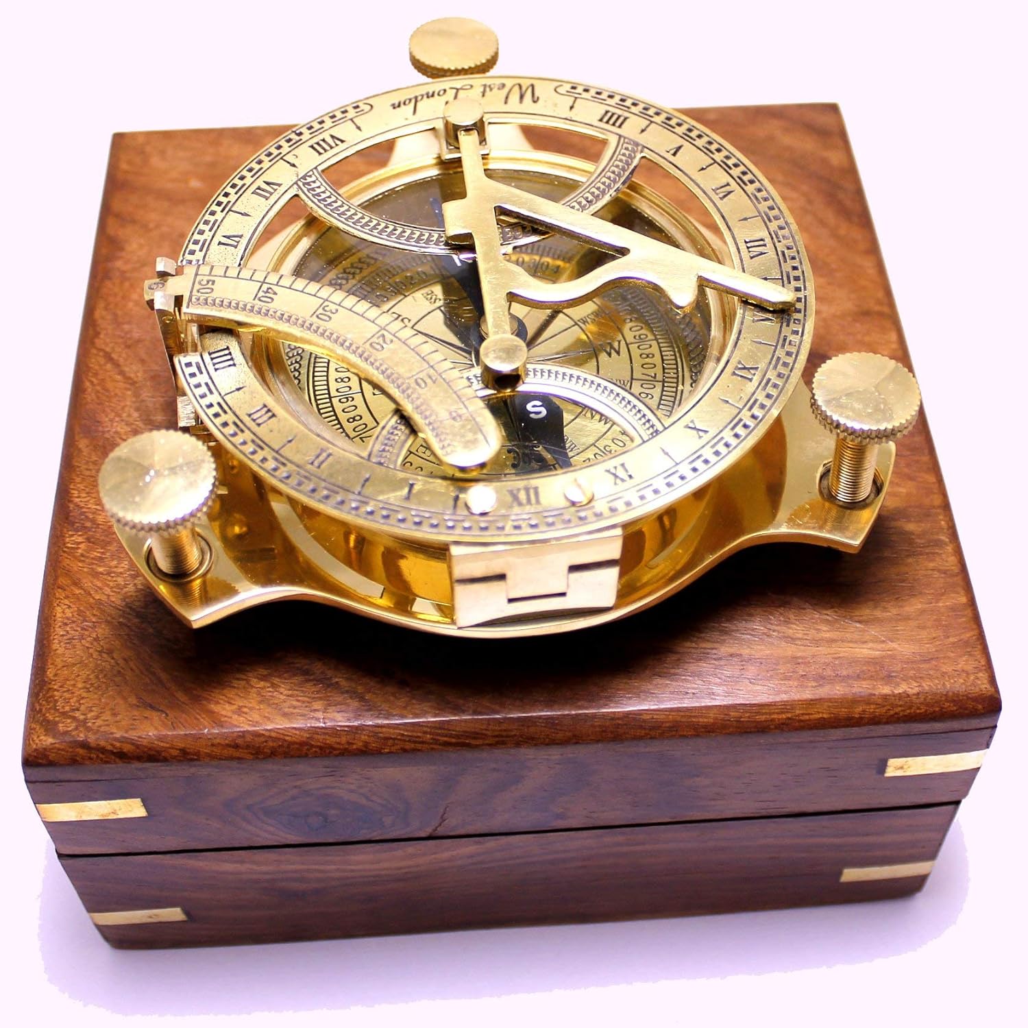 Captain's Brass Triangle Sundial Compass 4