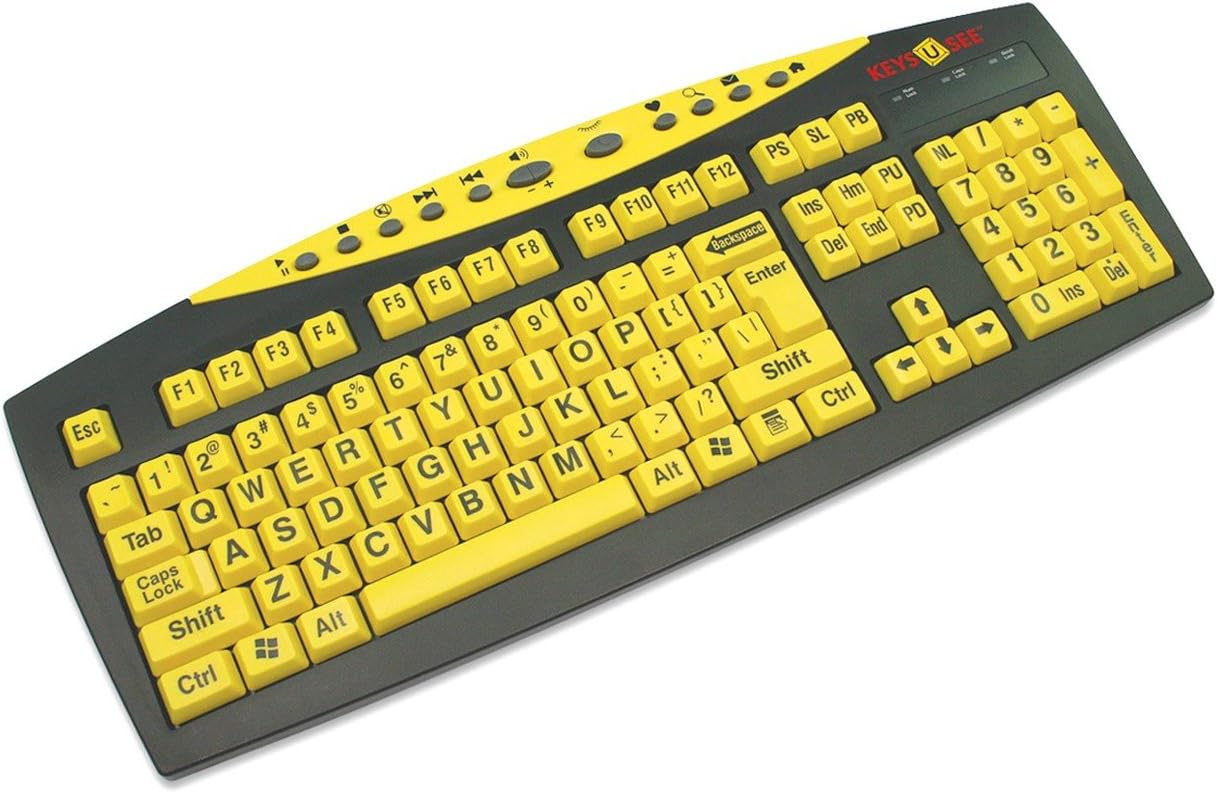 Keys-U-See Large Print Keyboard-Yellow w-Blk Print Pack of 2