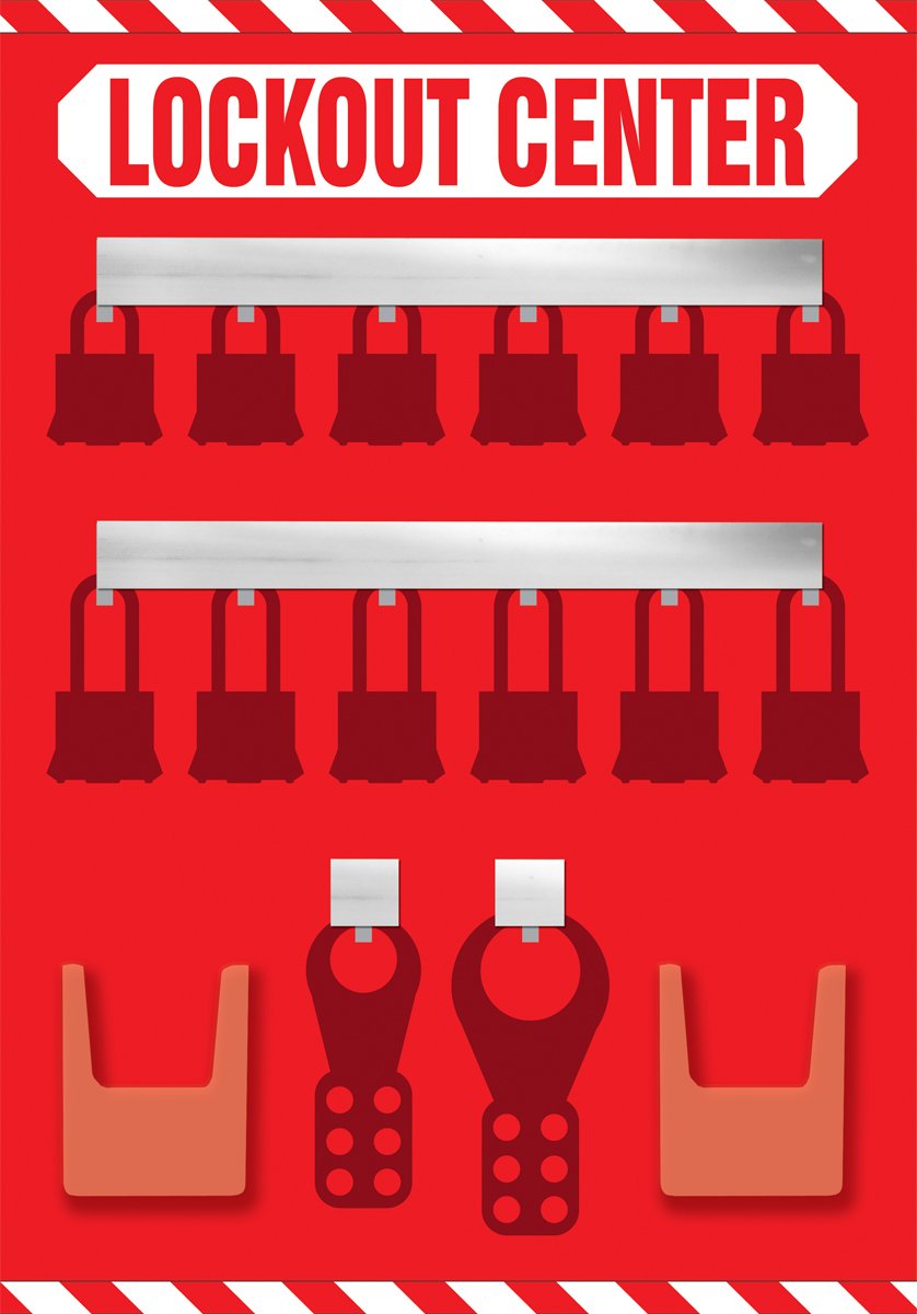 Accuform KST812 STOPOUT Lockout Store-Board, 12-Padlock, 20
