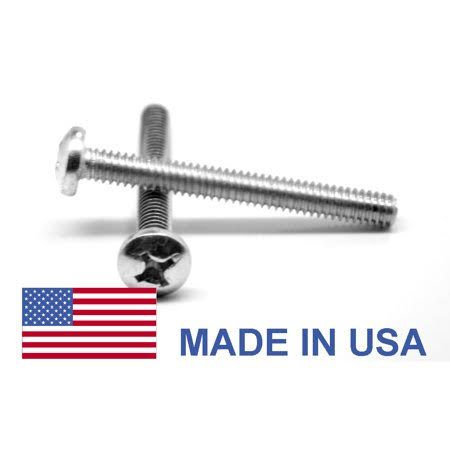1/4-20 x 1 1/2 Coarse Thread MS51957 NAS-1635 Machine Screw Phillips Pan Head - USA Stainless Steel 18-8 Pk 500