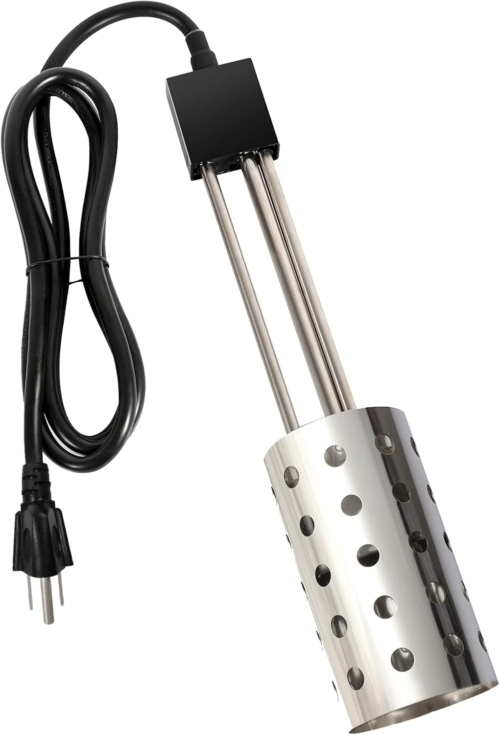 GESAIL 1000W Electric Immersion Heater, Bucket Water Heater with 304 Stainless-Steel Guard, Submersible Bucket Heater with Thermostat and Auto Shutoff, Heats 5 Gallons Water in Minutes Pack of 2