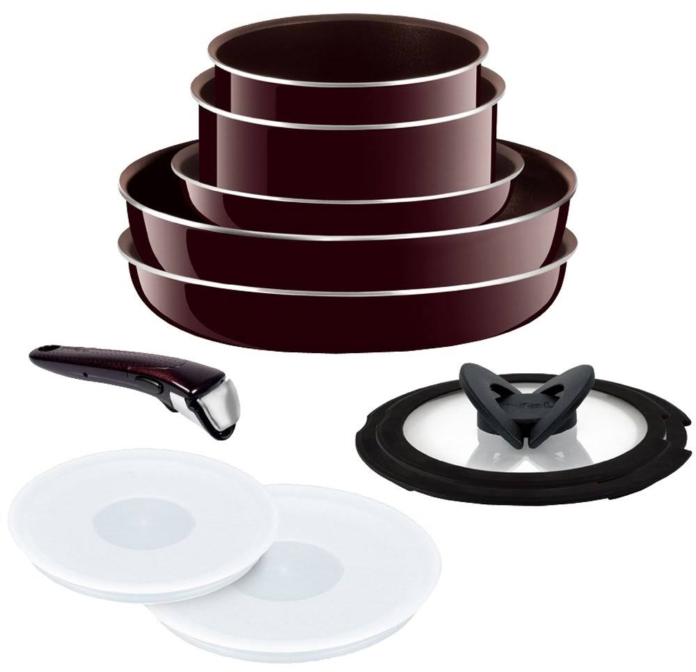 T-Fal Frying Pan 10-Point Set Detachable Handle Ingenio Neo Mahogany Premier Set