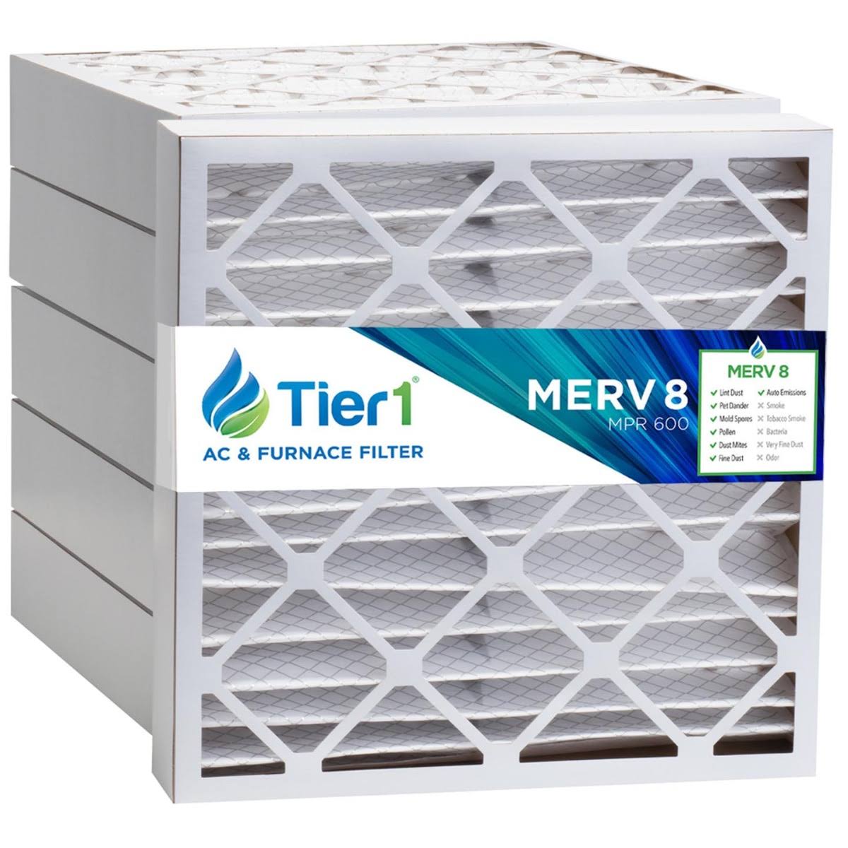 Tier1 24x25x4 MERV 8 Pleated Dust Pollen AC Furnace Air Filter 6 Pack